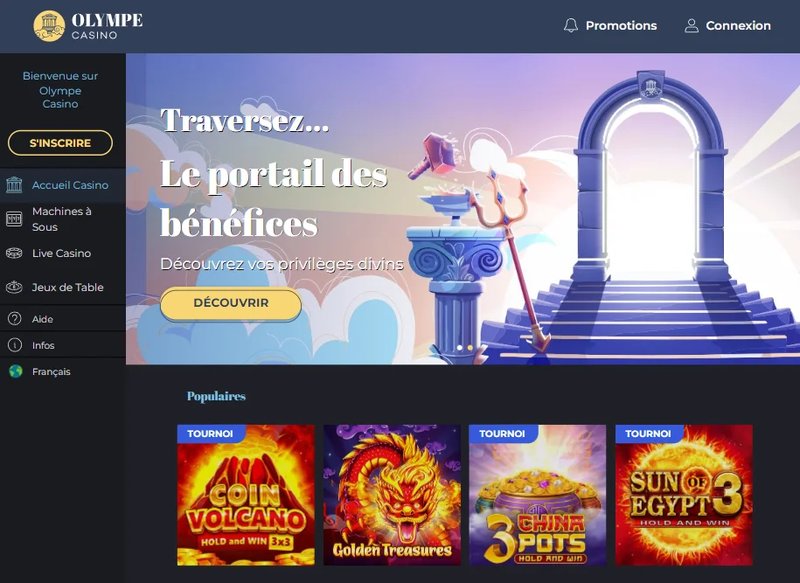 Découvrez les Nouveautés du Casino Olympe et ses Incroyables Bonus Offerts à France